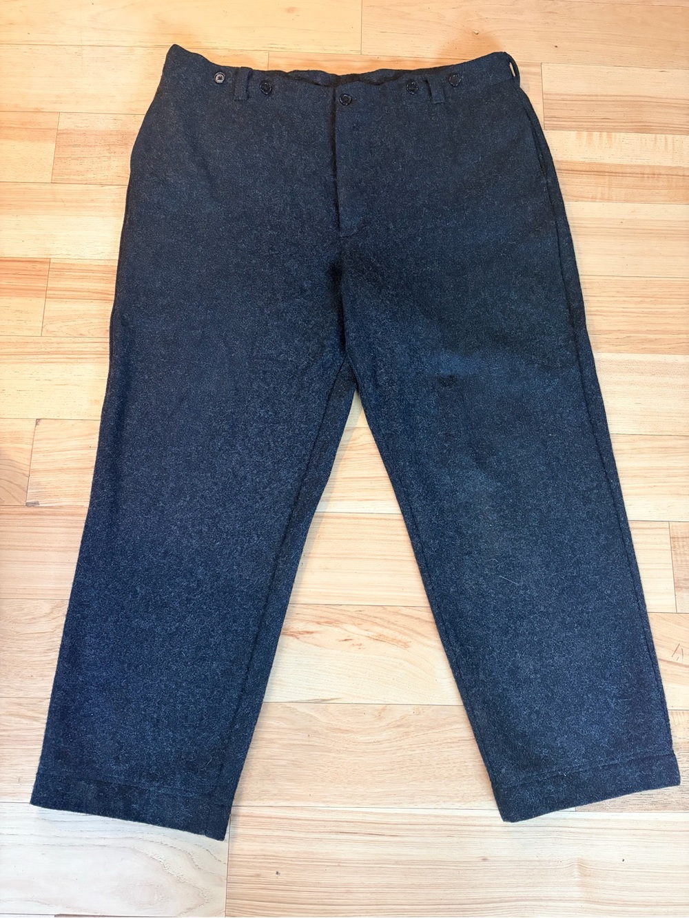 Vintage Woolrich Wool Blend Field Hunting Pants Men's Size 44 Charcoal Grey